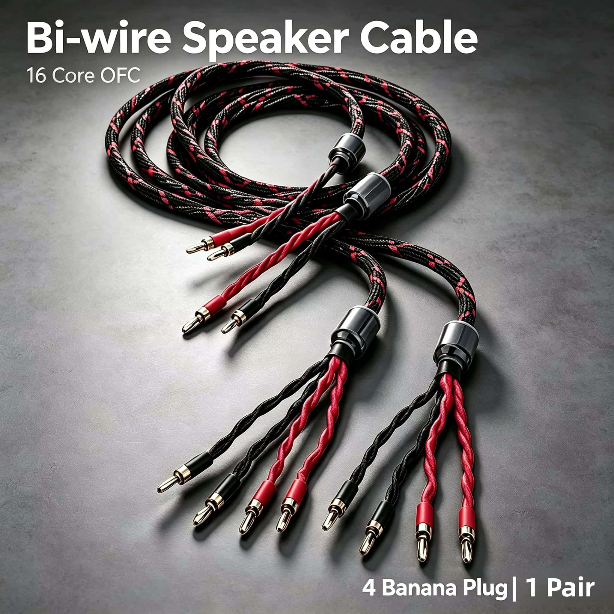 Home Cinema Beamer - 16 Core OFC Bi-Wire Speaker Cable
