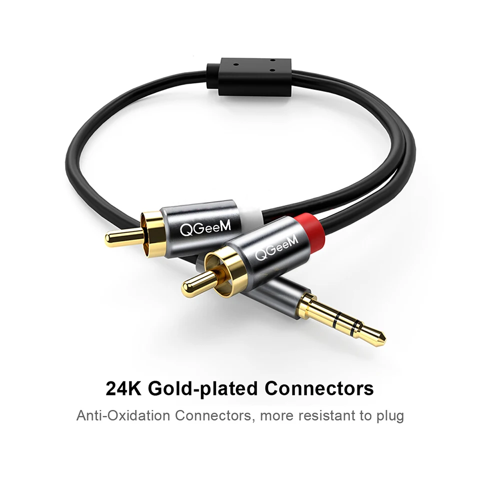 QGeeM RCA Cable 2RCA to 3.5 Au - Home Cinema Beamer recension och pris