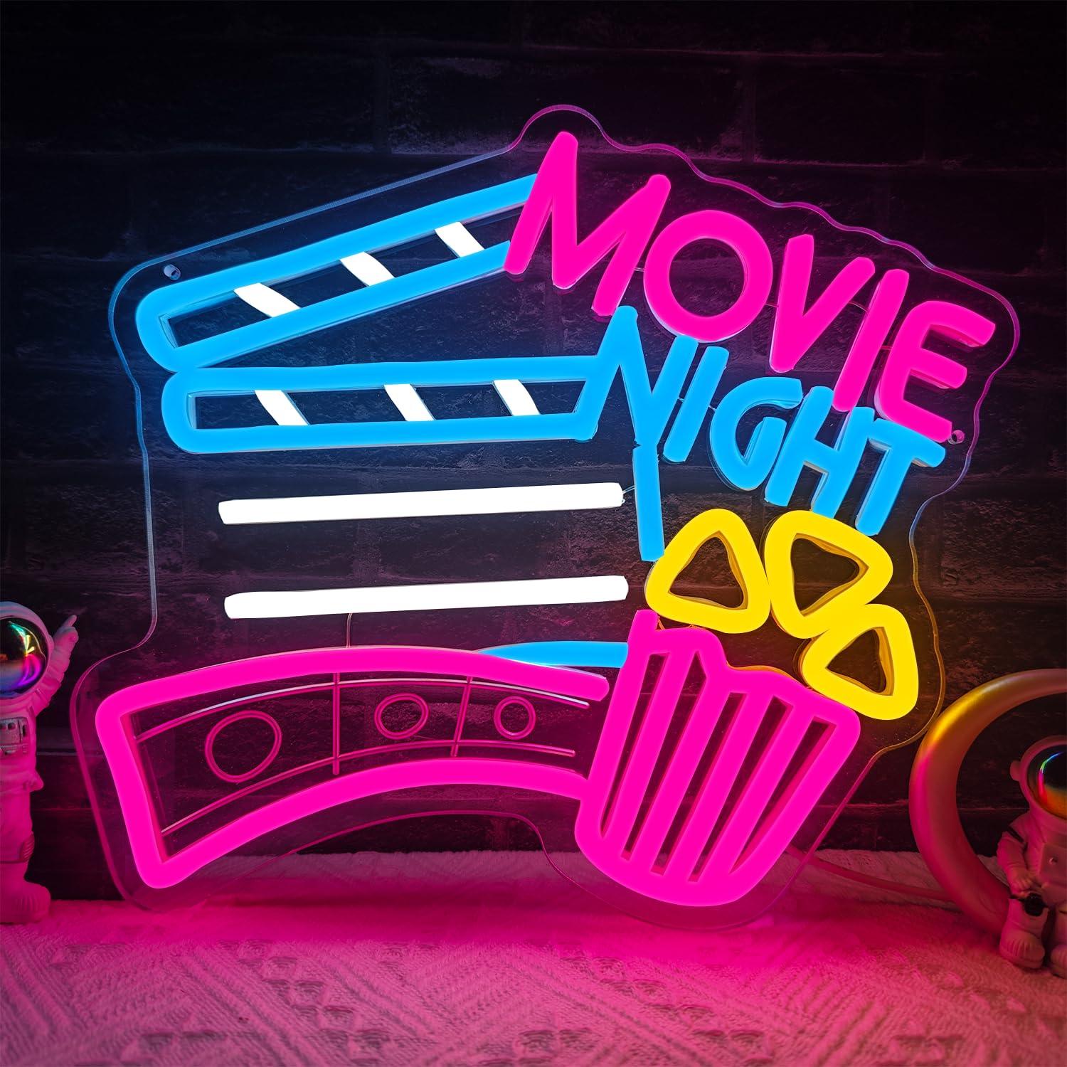 Movie Night Neon Sign USB Dimm - Home Cinema Night recension och pris
