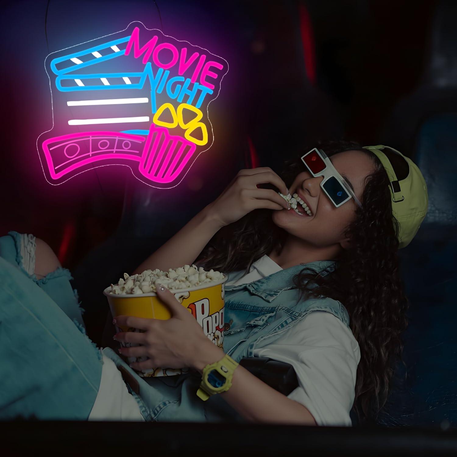Movie Night Neon Sign USB Dimm - Home Cinema Night recension och pris