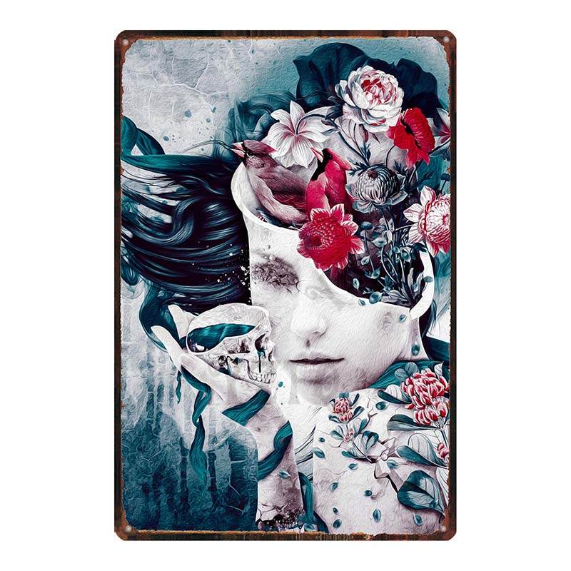 【YZFQ 】 Sugar Skull Plaque Met - Home Cinema Restaurant recension och pris