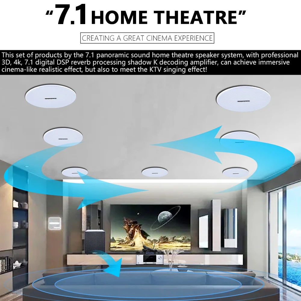 7.1 Home Theater Ceiling Speak - Home Cinema Speaker System recension och pris