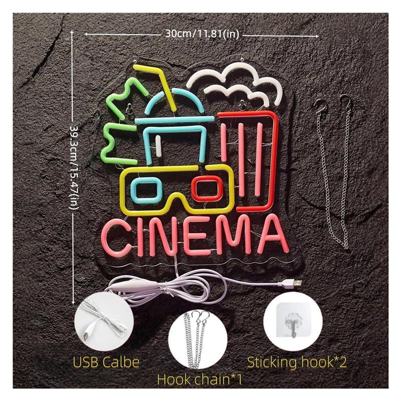 CINEMA Neon Sign, USB Powered  - Home Cinema Today recension och pris