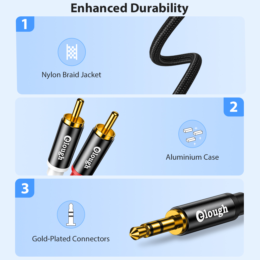 Elough RCA Cable AUX RCA Speak - Home Cinema Beamer recension och pris