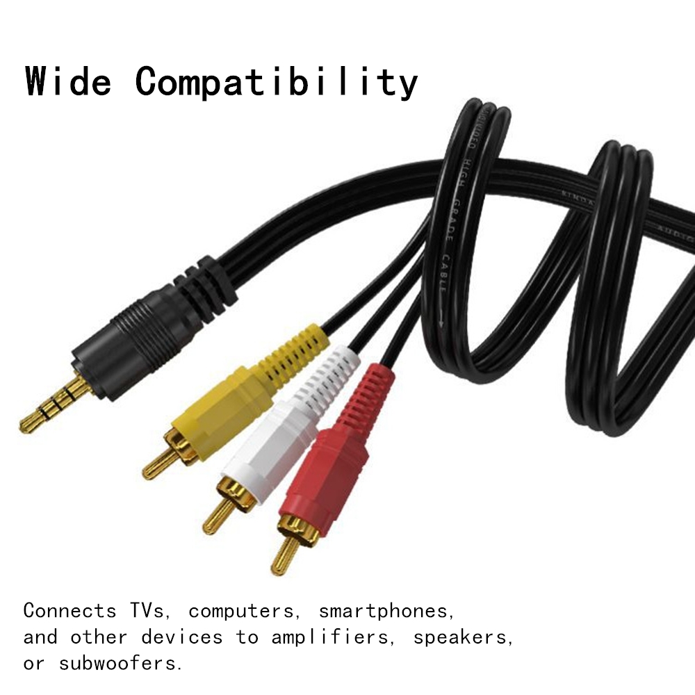 3.5mm to 3 RCA Audio Video Cab - Home Cinema Beamer recension och pris