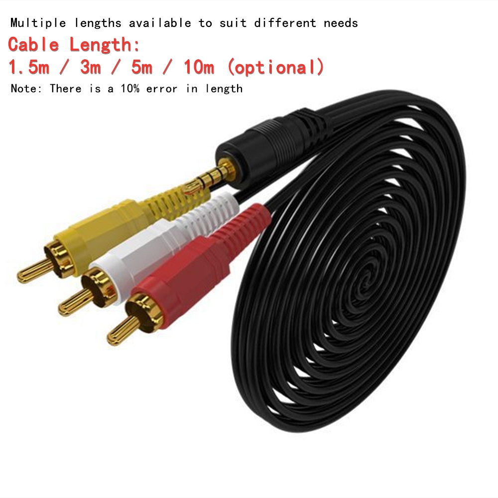 3.5mm to 3 RCA Audio Video Cab - Home Cinema Beamer recension och pris