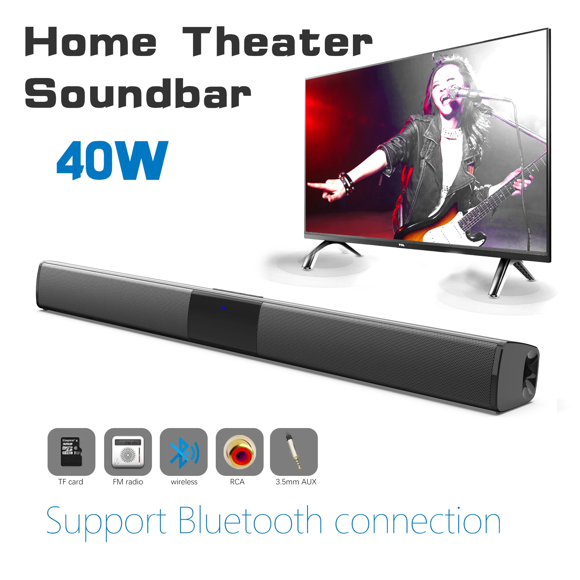 40W High Power Soundbar for TV - Home Cinema Speaker System recension och pris