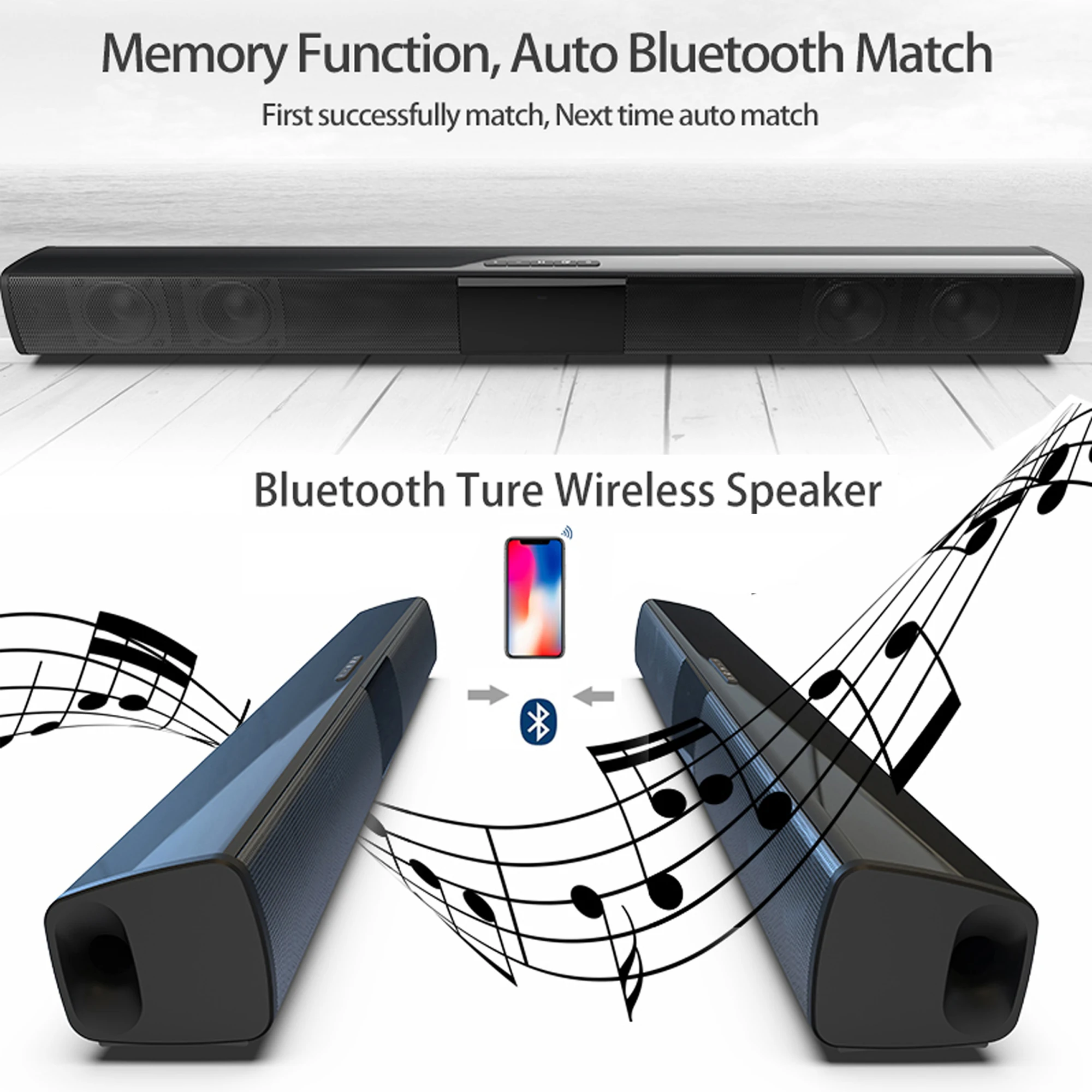 40W High Power Soundbar for TV - Home Cinema Speaker System recension och pris