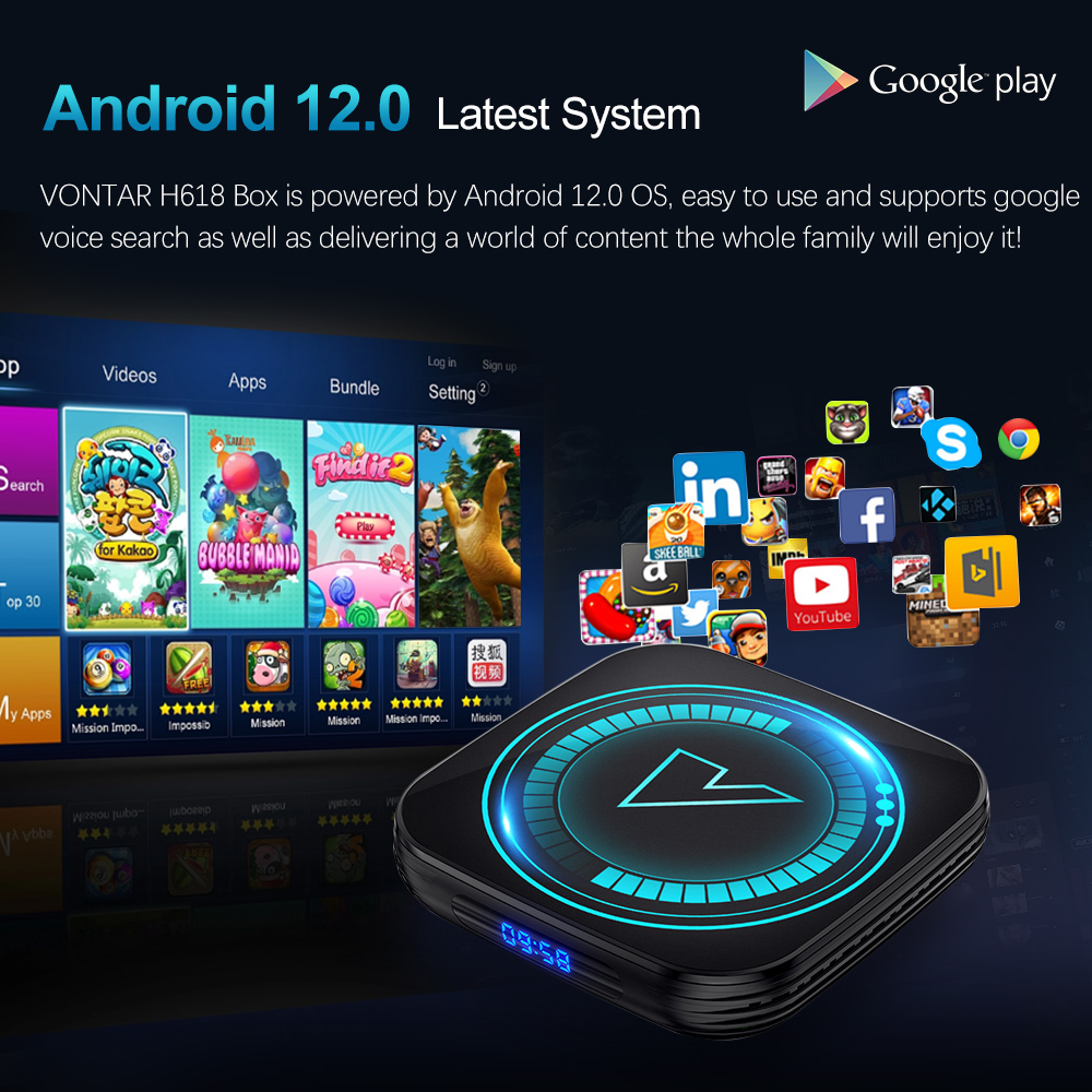 VONTAR H618 Smart TV Box Andro - Home Cinema Google recension och pris