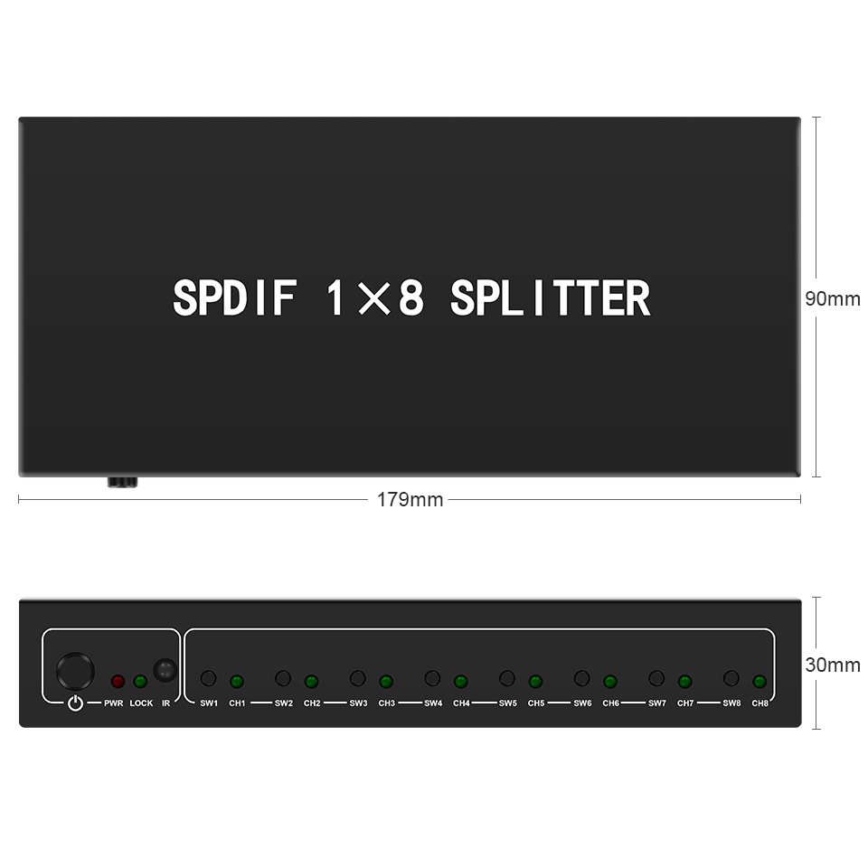 Optical Audio Splitter,1 in 8  - Home Cinema Beamer recension och pris