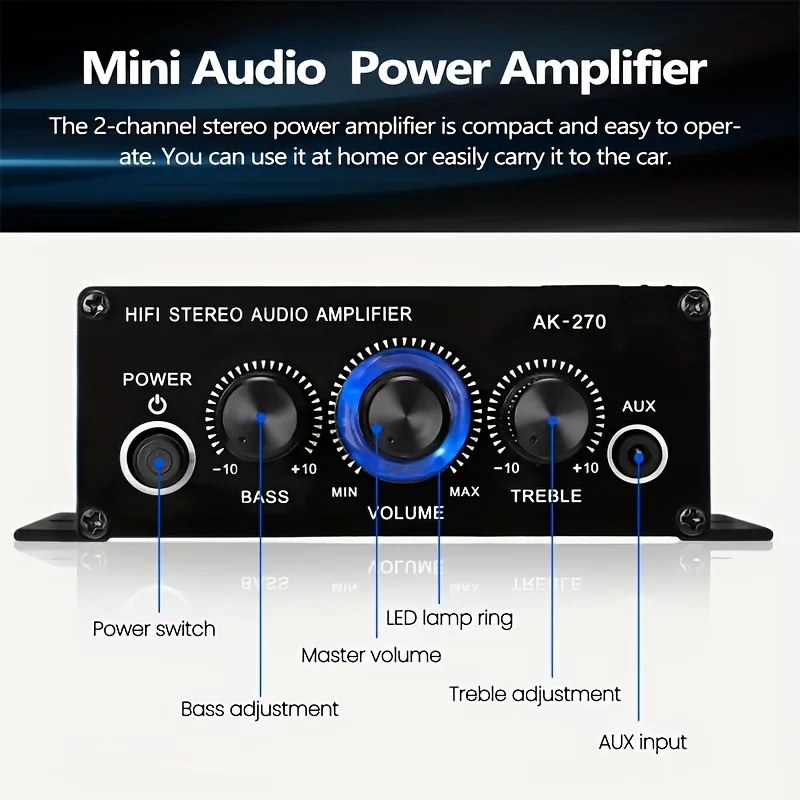 AK-270 400W Mini Power Amplifi - Home Cinema Beamer recension och pris
