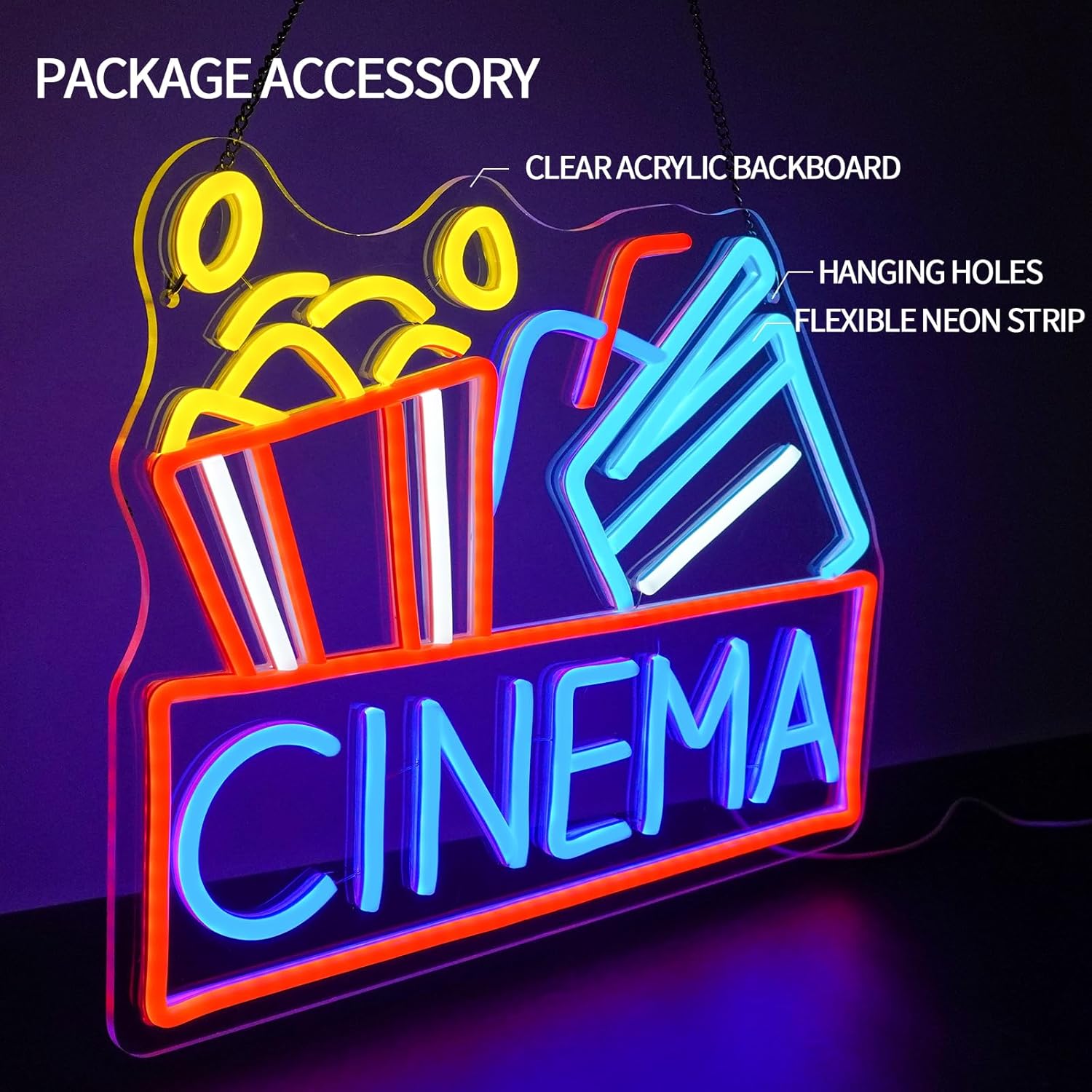 Cinema Neon Sign USB Powered L - Home Cinema Night recension och pris