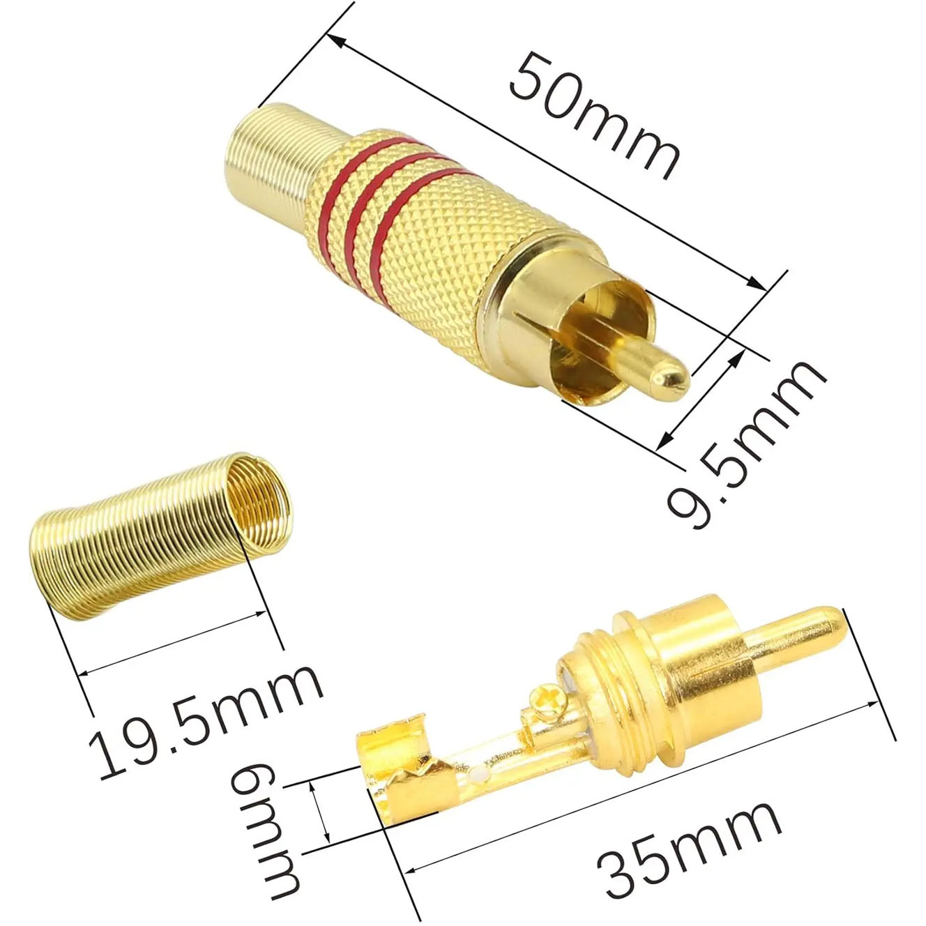 4PCS RCA Plug Gold Plated Sold - Home Cinema Beamer recension och pris