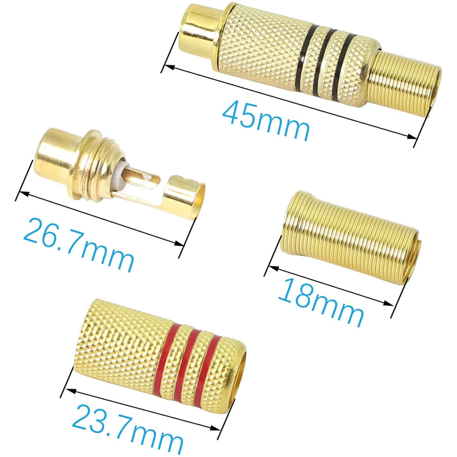 4PCS RCA Plug Gold Plated Sold - Home Cinema Beamer recension och pris