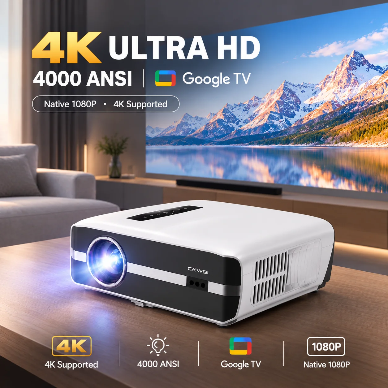 New A9S 4k 4000ANSI Projector  - Home Cinema Speaker System recension och pris