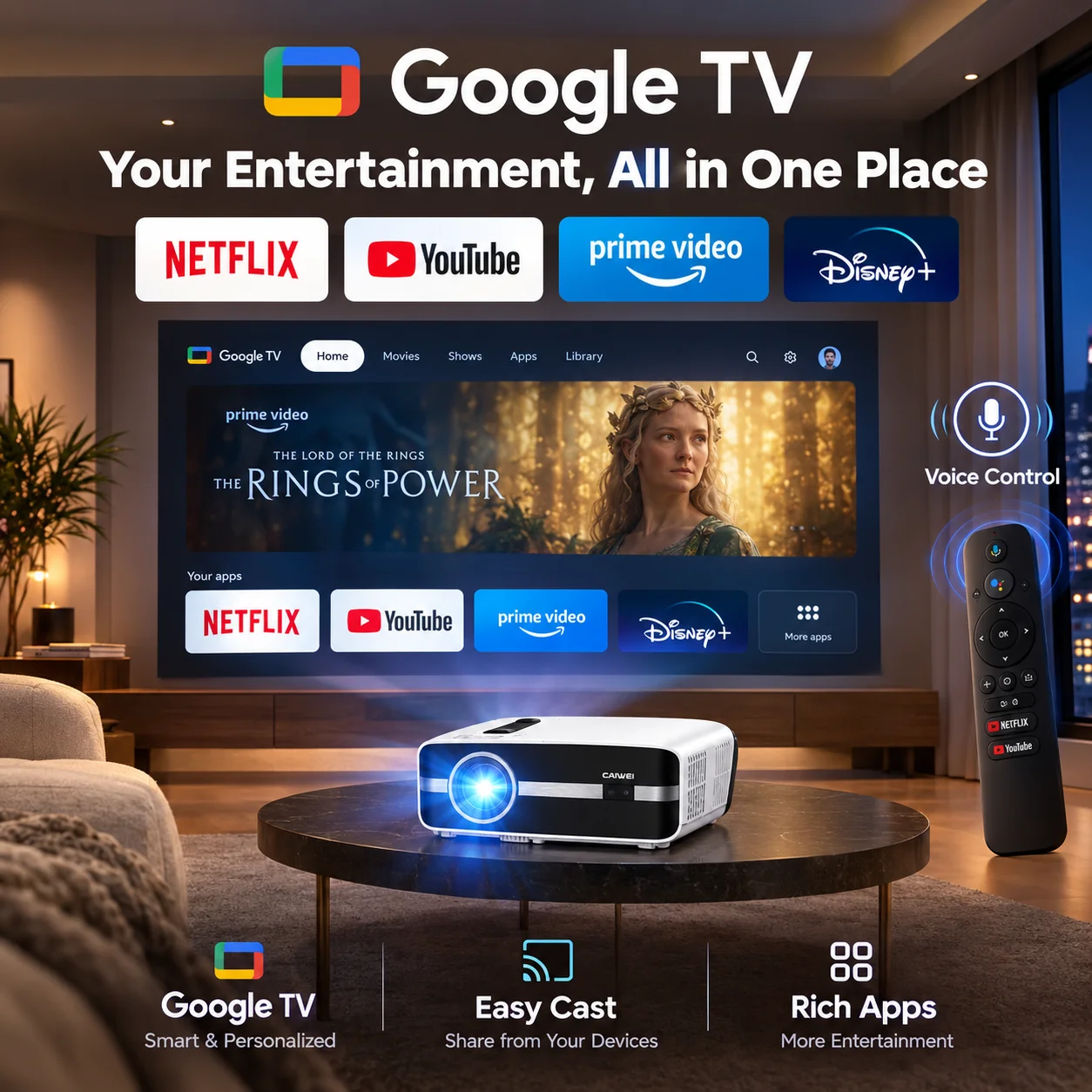 New A9S 4k 4000ANSI Projector  - Home Cinema Speaker System recension och pris